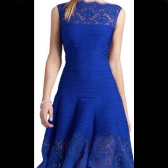 Tadashi Shoji Royal Blue Detailed Cocktail Dress w/tag - Picture 1 of 1